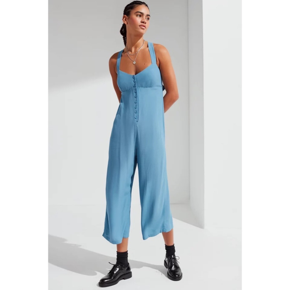 Urban outfitters blue button down overall jumpsuit